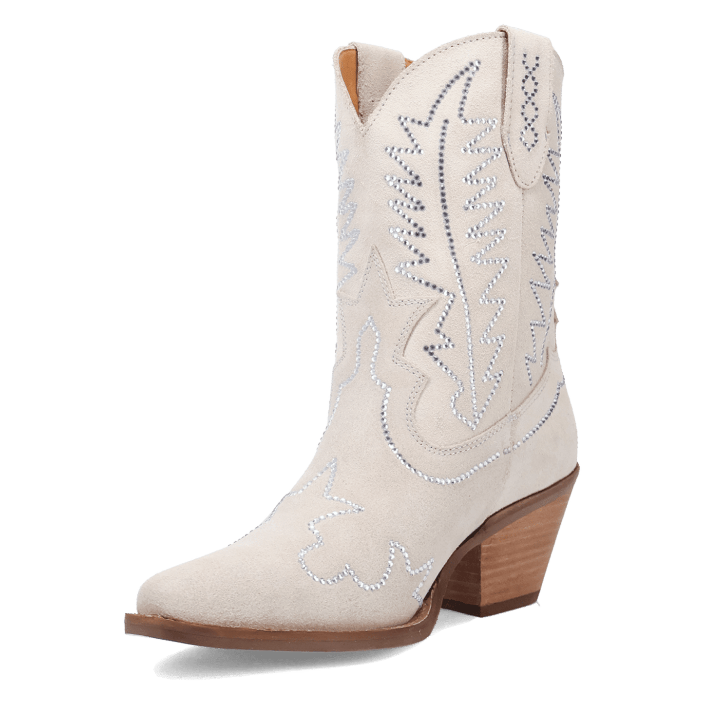Women's Dingo Tiny Pony Suede Leather Bootie - White - DI2376-WH