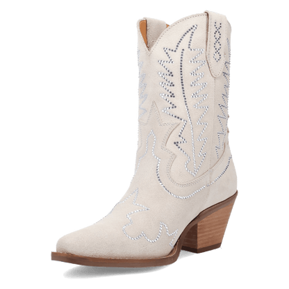 Women's Dingo Tiny Pony Suede Leather Bootie - White - DI2376-WH