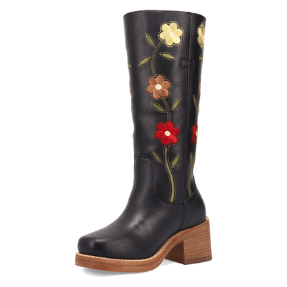 Women's Dingo Bloom Leather Boot - Black - DI2378-BK