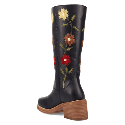 Women's Dingo Bloom Leather Boot - Black - DI2378-BK