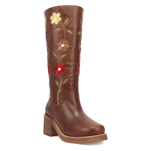 Women's Dingo Bloom Leather Boot - Brown - DI2378-BN