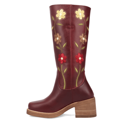 Women's Dingo Bloom Leather Boot - Merlot - DI2378-RD16