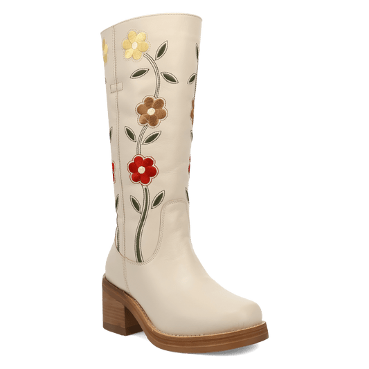 Women's Dingo Bloom Leather Boot - White - DI2378-WH