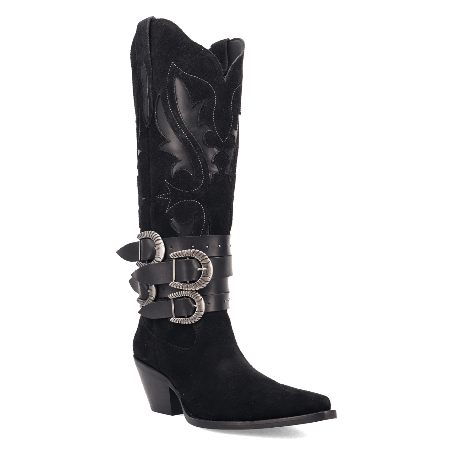 Women's Dingo Buck Wild Suede Leather Boot - Black - DI2380-BK