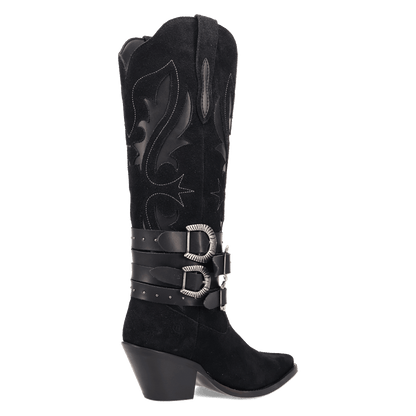 Women's Dingo Buck Wild Suede Leather Boot - Black - DI2380-BK