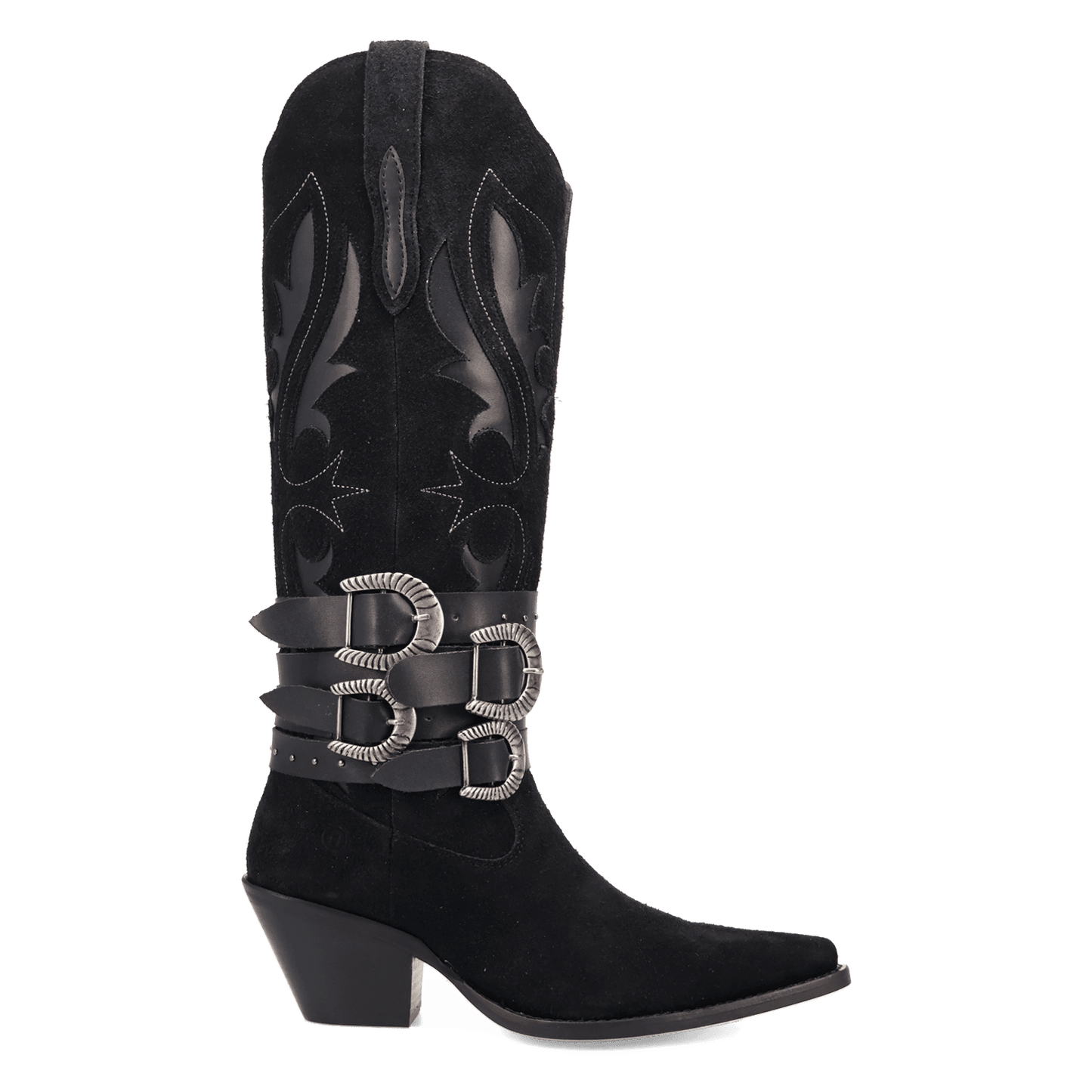 Women's Dingo Buck Wild Suede Leather Boot - Black - DI2380-BK