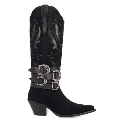 Women's Dingo Buck Wild Suede Leather Boot - Black - DI2380-BK