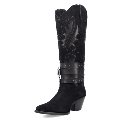Women's Dingo Buck Wild Suede Leather Boot - Black - DI2380-BK