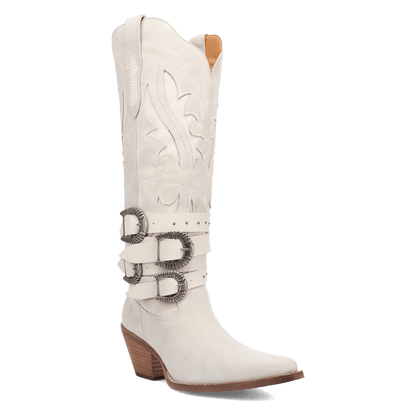 Women's Dingo Buck Wild Suede Leather Boot - White - DI2380-WH