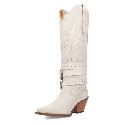 Women's Dingo Buck Wild Suede Leather Boot - White - DI2380-WH