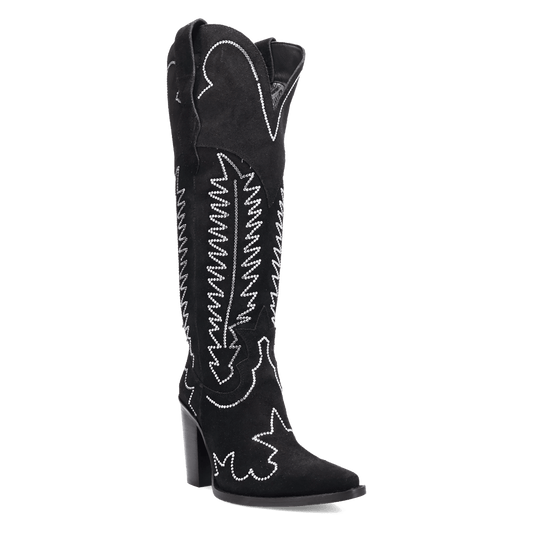 Women's Dingo Double Take Suede Leather Boot - Black - DI2382-BK