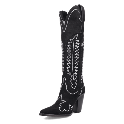 Women's Dingo Double Take Suede Leather Boot - Black - DI2382-BK
