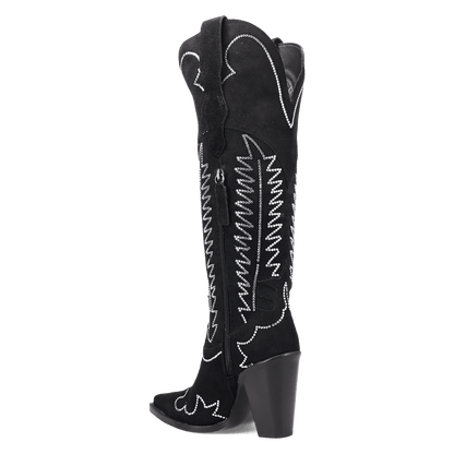 Women's Dingo Double Take Suede Leather Boot - Black - DI2382-BK