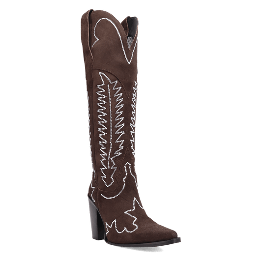 Women's Dingo Double Take Suede Leather Boot - Brown - DI2382-BN