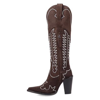 Women's Dingo Double Take Suede Leather Boot - Brown - DI2382-BN