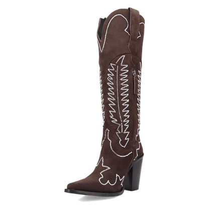 Women's Dingo Double Take Suede Leather Boot - Brown - DI2382-BN