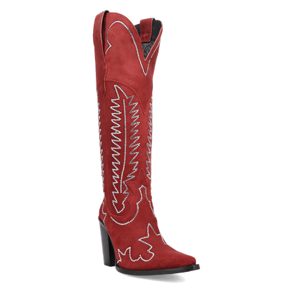 Women's Dingo Double Take Suede Leather Boot - Red - DI2382-RD