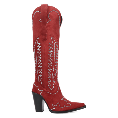 Women's Dingo Double Take Suede Leather Boot - Red - DI2382-RD