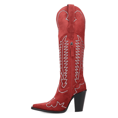Women's Dingo Double Take Suede Leather Boot - Red - DI2382-RD