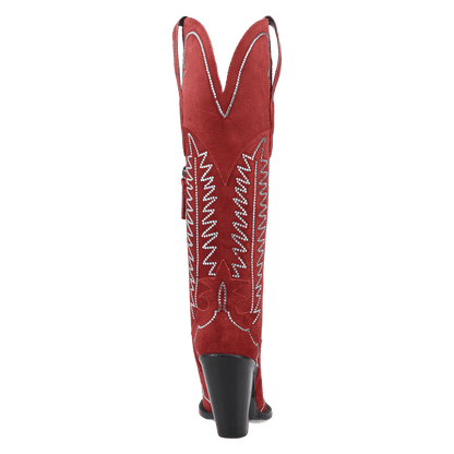Women's Dingo Double Take Suede Leather Boot - Red - DI2382-RD