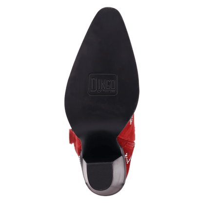 Women's Dingo Double Take Suede Leather Boot - Red - DI2382-RD