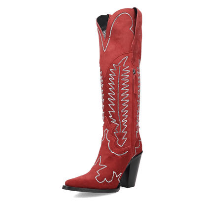 Women's Dingo Double Take Suede Leather Boot - Red - DI2382-RD