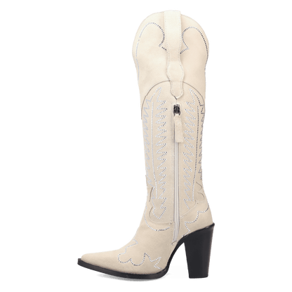 Women's Dingo Double Take Suede Leather Boot - White - DI2382-WH