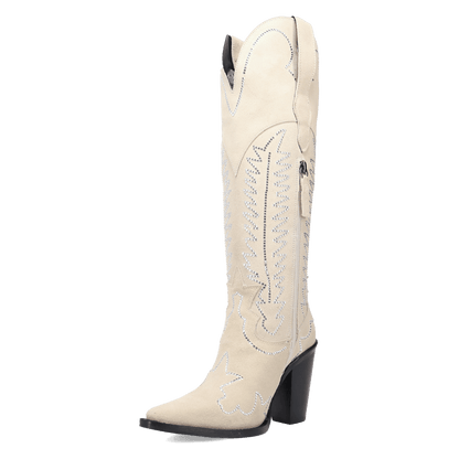 Women's Dingo Double Take Suede Leather Boot - White - DI2382-WH