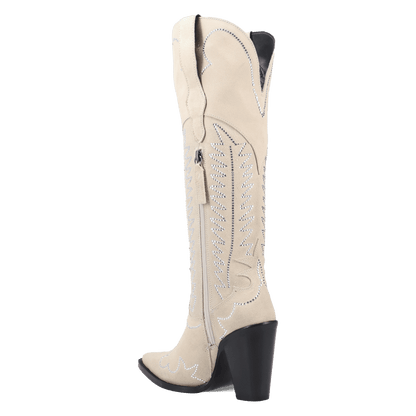 Women's Dingo Double Take Suede Leather Boot - White - DI2382-WH