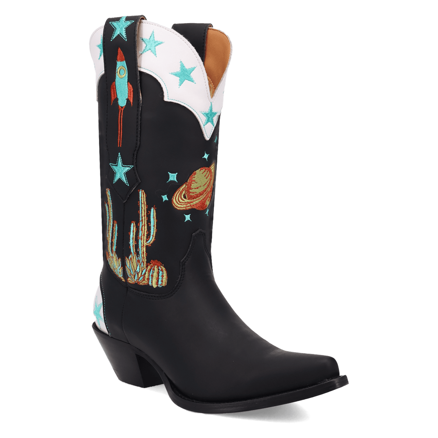 Women's Dingo Space Cowgirl Leather Boot - Black - DI2396-BK