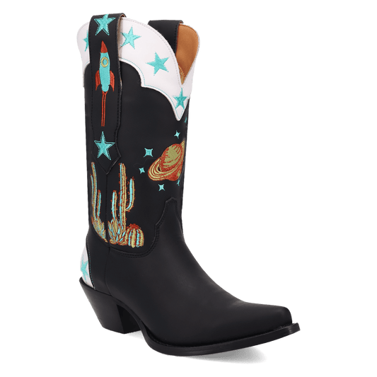 Women's Dingo Space Cowgirl Leather Boot - Black - DI2396-BK