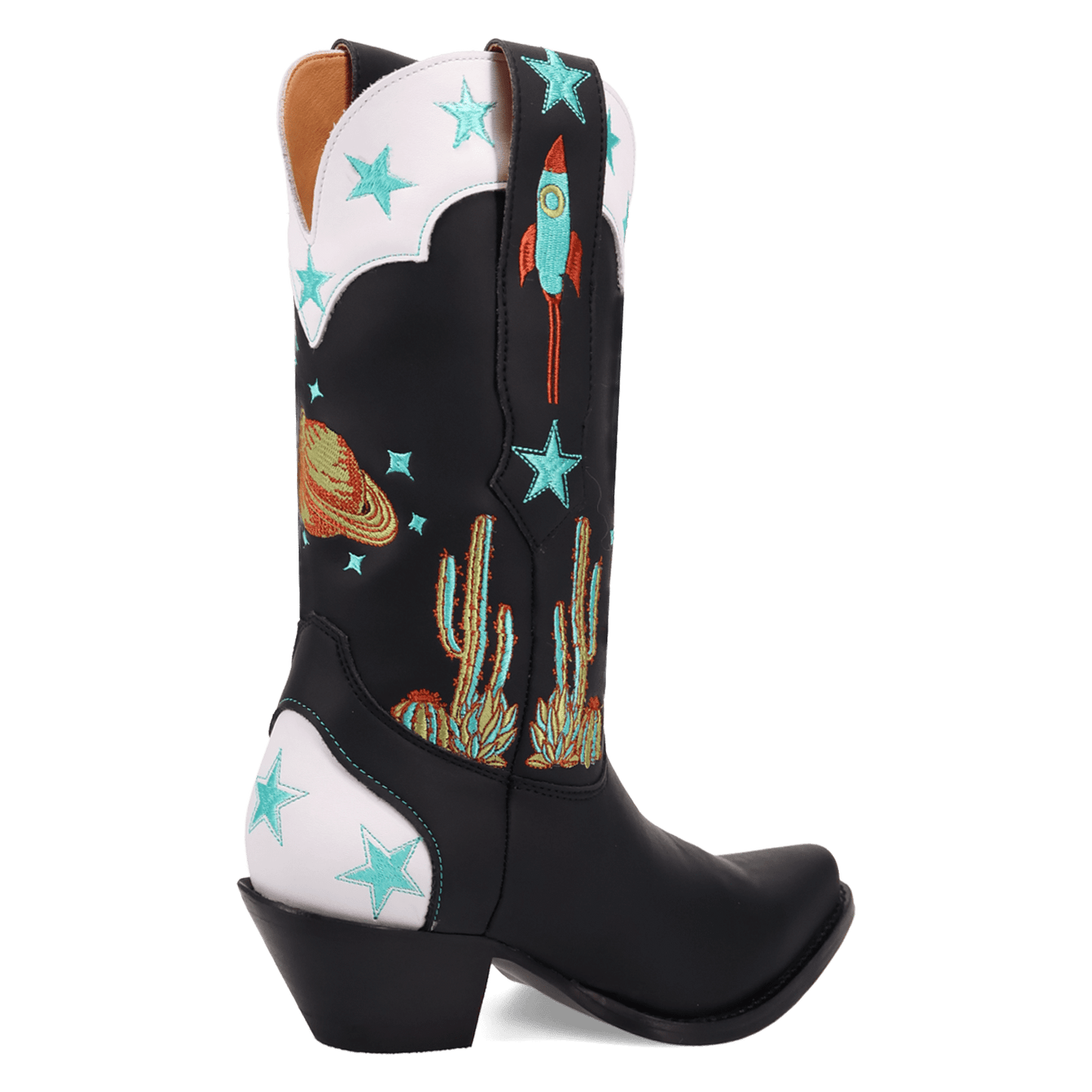 Women's Dingo Space Cowgirl Leather Boot - Black - DI2396-BK