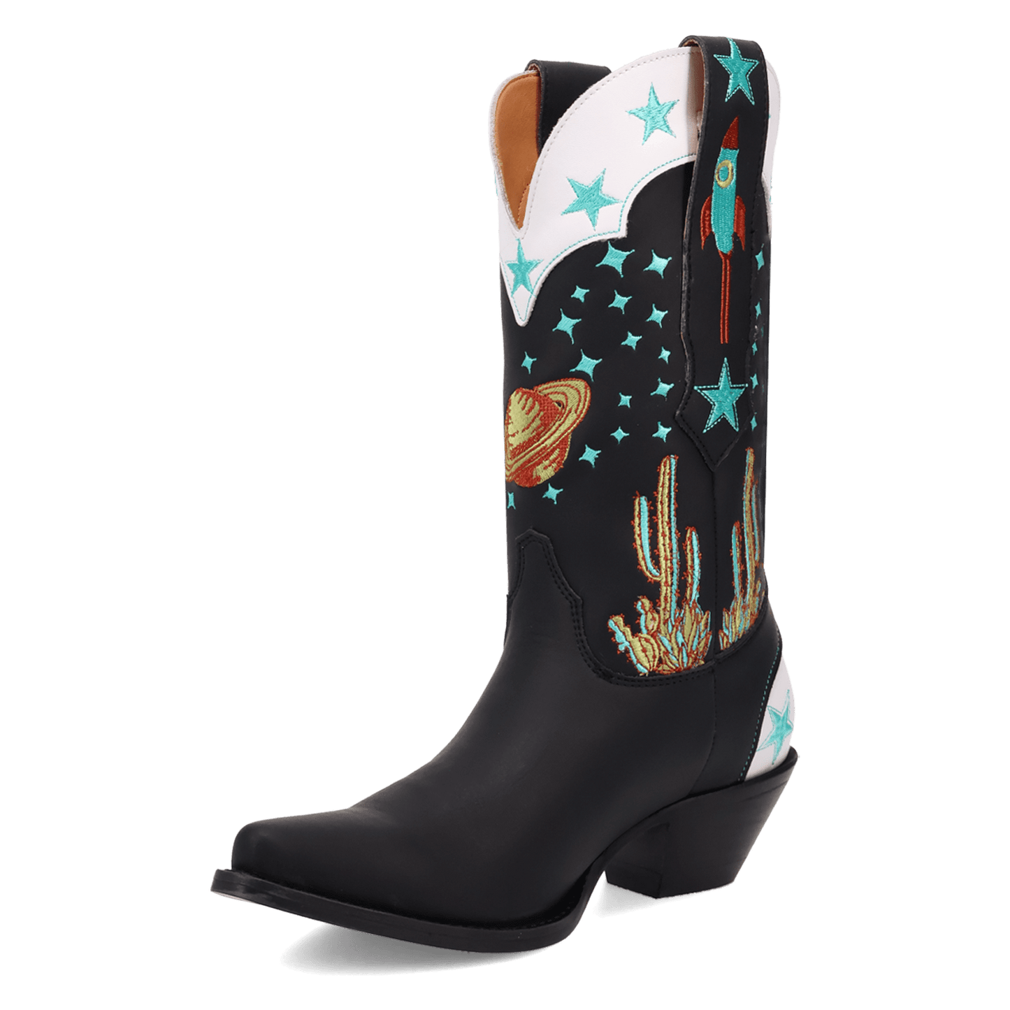 Women's Dingo Space Cowgirl Leather Boot - Black - DI2396-BK