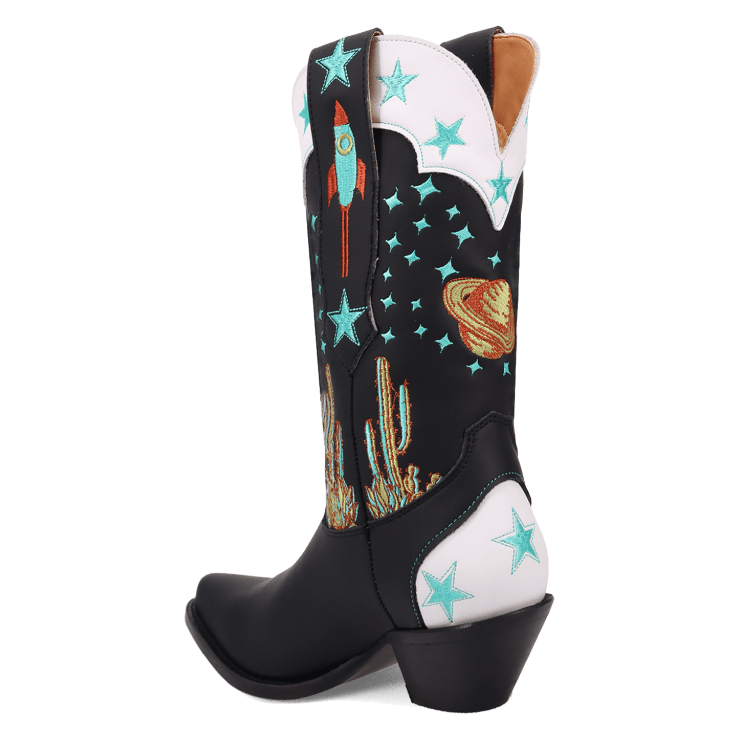 Women's Dingo Space Cowgirl Leather Boot - Black - DI2396-BK