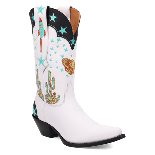 Women's Dingo Space Cowgirl Leather Boot - White - DI2396-WH