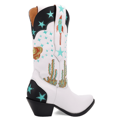 Women's Dingo Space Cowgirl Leather Boot - White - DI2396-WH