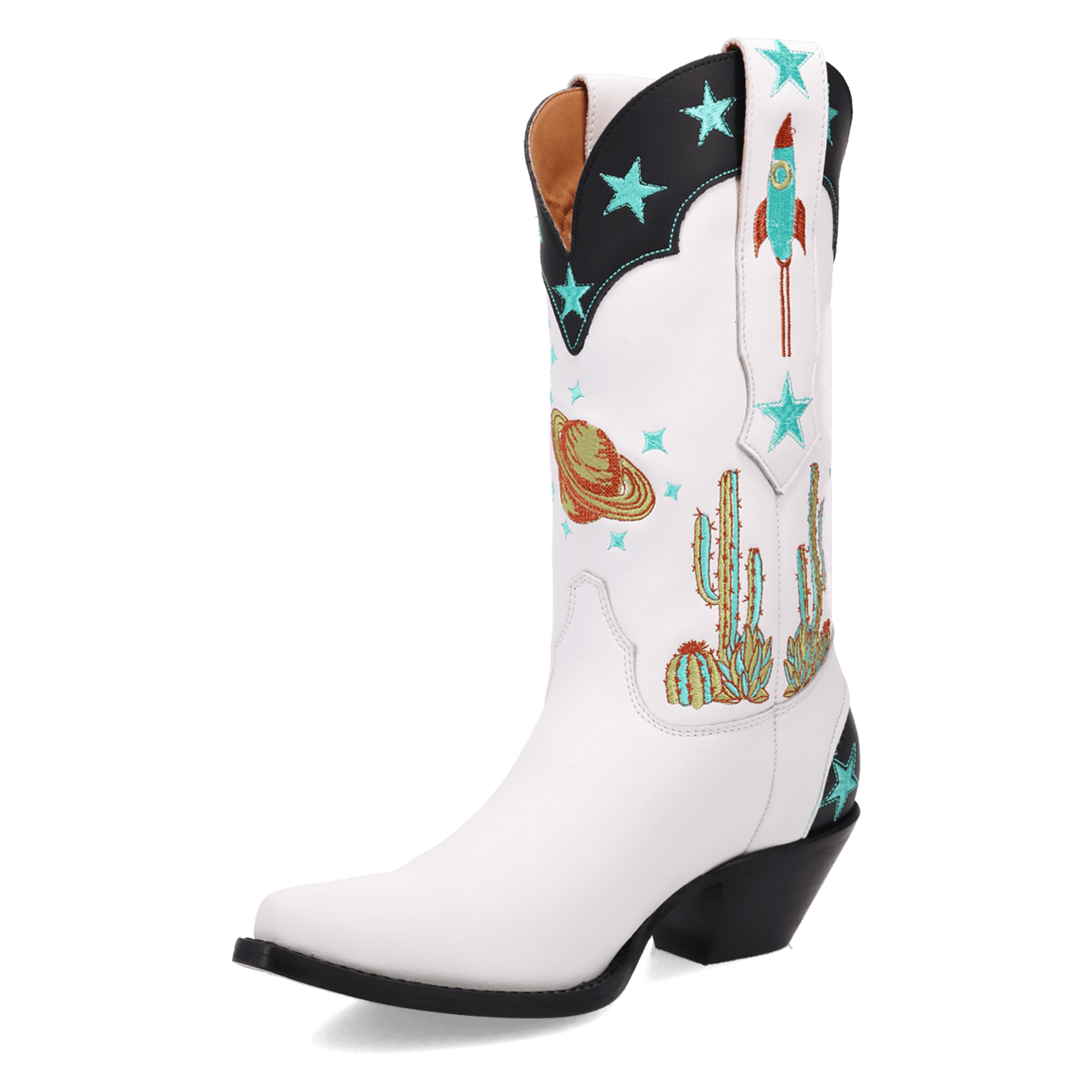 Women's Dingo Space Cowgirl Leather Boot - White - DI2396-WH