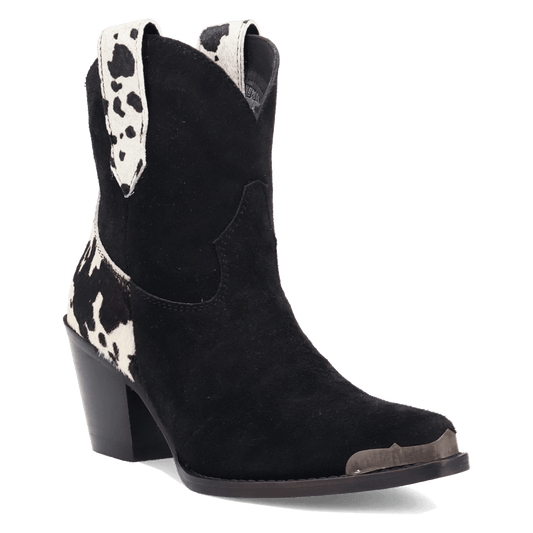 Women's Dingo Texas Charm Suede Leather Bootie - Black - DI2399-BK