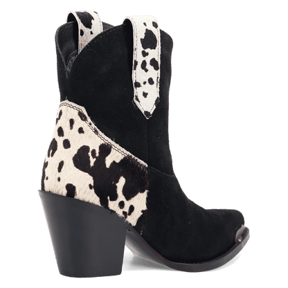 Women's Dingo Texas Charm Suede Leather Bootie - Black - DI2399-BK