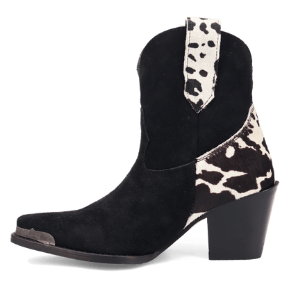Women's Dingo Texas Charm Suede Leather Bootie - Black - DI2399-BK