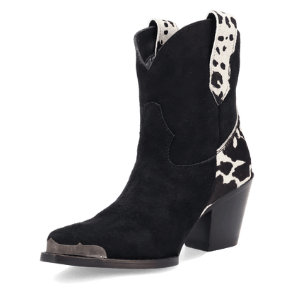 Women's Dingo Texas Charm Suede Leather Bootie - Black - DI2399-BK
