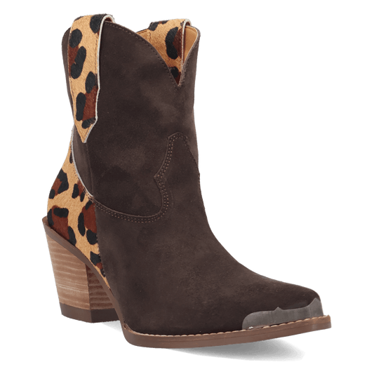 Women's Dingo Texas Charm Suede Leather Bootie - Brown - DI2399-BN
