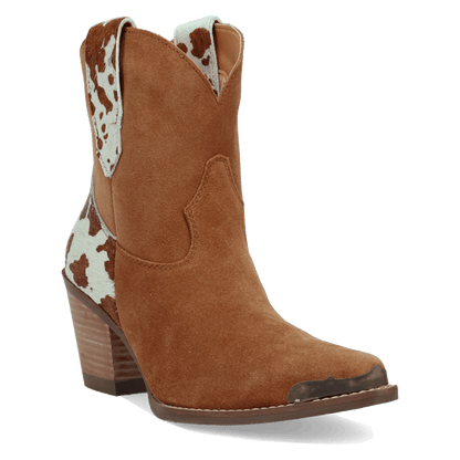 Women's Dingo Texas Charm Suede Leather Bootie - Camel - DI2399-BG4
