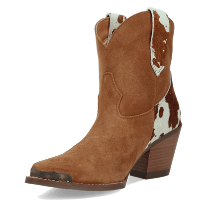 Women's Dingo Texas Charm Suede Leather Bootie - Camel - DI2399-BG4