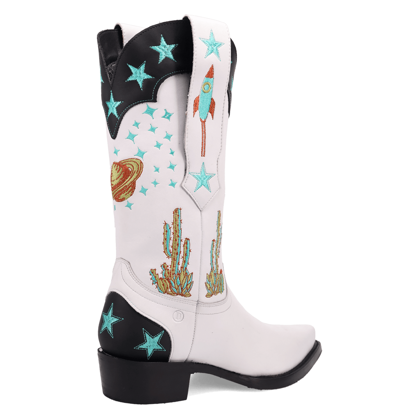 Men's Dingo Space Cowboy Leather Boot - White - DI2402-WH