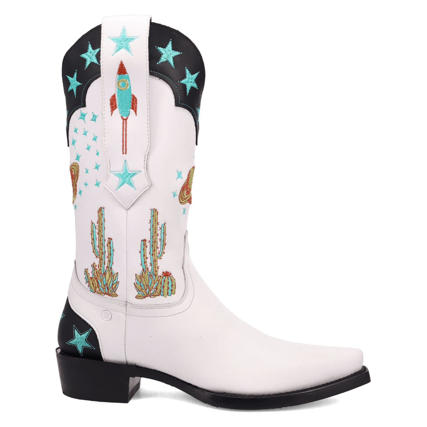Men's Dingo Space Cowboy Leather Boot - White - DI2402-WH