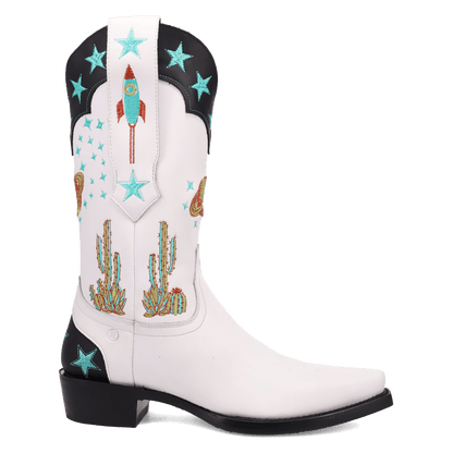Men's Dingo Space Cowboy Leather Boot - White - DI2402-WH
