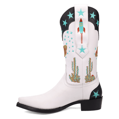 Men's Dingo Space Cowboy Leather Boot - White - DI2402-WH