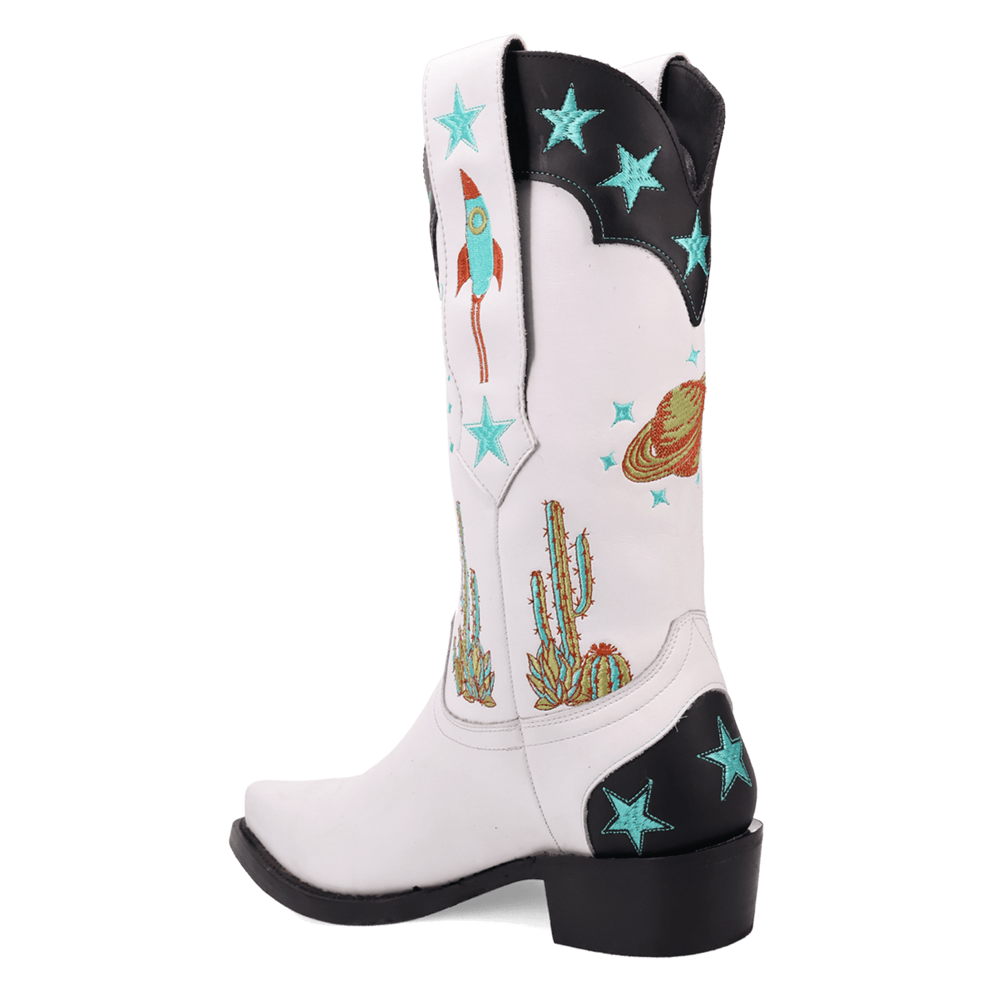 Men's Dingo Space Cowboy Leather Boot - White - DI2402-WH