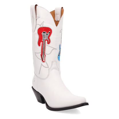 Women's Dingo Jukebox Leather Boot - White - DI2421-WH